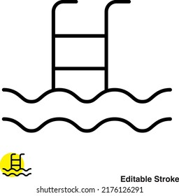 Swimming Pool Vector Line Icon