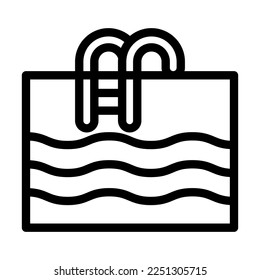 Diseño de iconos de la línea del vector de la piscina
