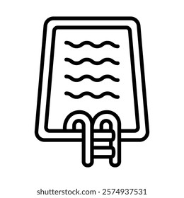 Swimming pool Vector Line Icon Design