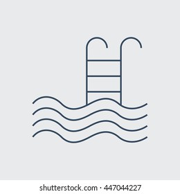 Swimming Pool Vector Line Icon. Eps.-10.