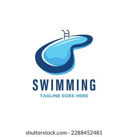 Swimming pool vector logo with modern concept
