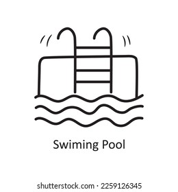 Swimming Pool vector outline Icon Design illustration. Olympic Symbol on White background EPS 10 File