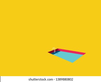 Swimming pool vectorcartoon in bright colorful style. Symbol of summer holiday, vacation, relax, leisure. Eps10 illustration.