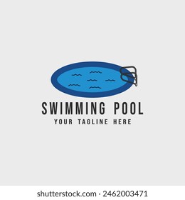 Swimmingpool Vintage Logo Einfache minimalistische Vektorillustration Vorlage Symbol Grafikdesign