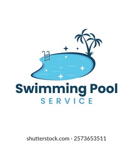 swimming pool water cleaning service logo design vector symbol template illustration