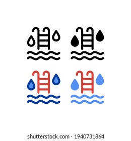 Swimming Pool Water Icon, Logo, and illustration Vector