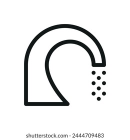 Swimming pool waterfall isolated icon, stainless steel waterfall vector symbol with editable stroke