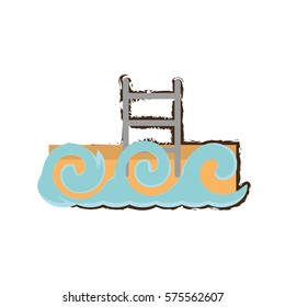 swimming pool waves icon image, vector ilustration