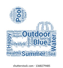 swimming pool word cloud. tag cloud about swimming pool