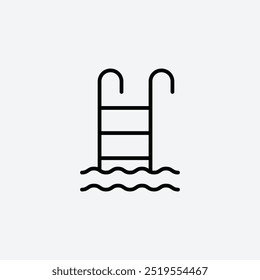 Swimming poolline vector icon. EPS 10