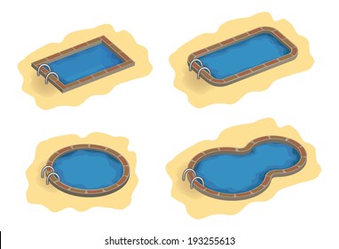 Swimming pools. 3d view 