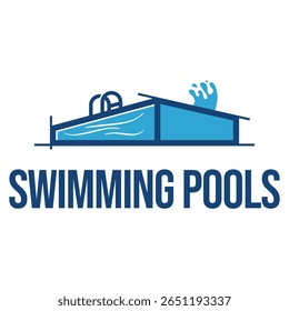Schwimmbäder flach minimalistisches Logo-Design