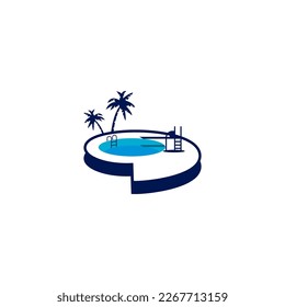 Swimming Pools Logo icon Design template element stock vector