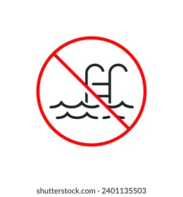 Swimming pools prohibited. Illustration vector