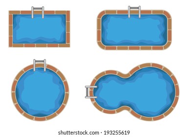 Swimming pools. Top view 