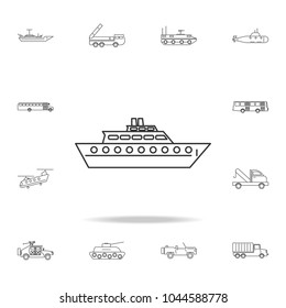 swimming private yacht icon. Detailed set of transport outline icons. Premium quality graphic design icon. One of the collection icons for websites, web design, mobile app on white background