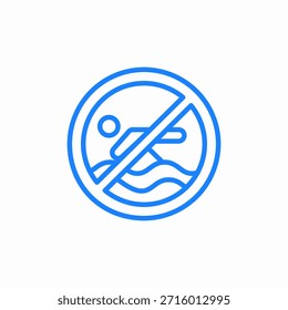 Vector de signo de ícono prohibido de natación