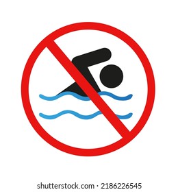 Swimming is prohibited. Vector illustration