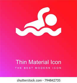 Swimming red and pink gradient material white icon minimal design
