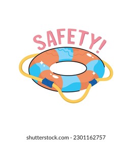 Swimming Ring doodle filled outline vector icon. EPS 10 file