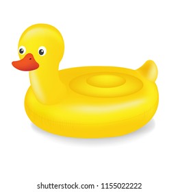 Swimming Ring Duck With Gradient Mesh, Vector Illustration