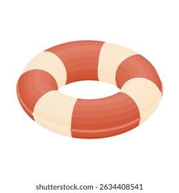 Swimming ring - hand drawn isometric vector illustration.