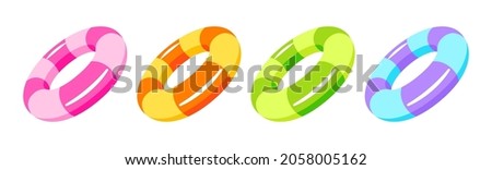 swimming ring, lifebuoy set vector illustration isolated Foto stock © 
