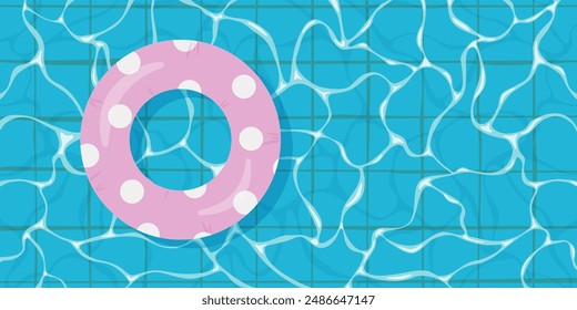 Swimming ring on the water in the pool.