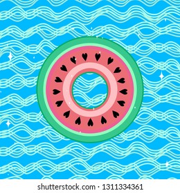 Swimming ring in the pool vector