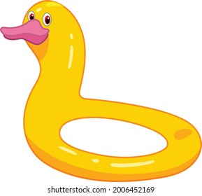 Swimming ring in shape of duck vector art and illustration