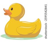 Swimming Rubber Duck Vector Art