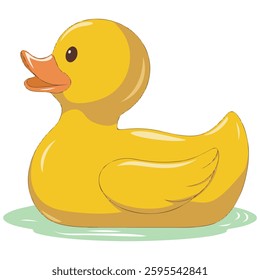 Swimming Rubber Duck Vector Art