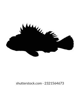 Swimming Scorpion Fish Silhouette. Good To Use For Element Print Book, Animal Book and Animal Content