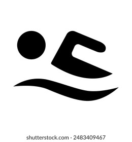 Swimming set icon. Person swimming, water sport, aquatic activity, fitness, swimming pool, exercise, health, athlete, recreation, swim stroke.