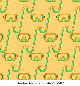 Swimming set minimal pattern - vector simple texture made with mask and goggles. Background with summertime holidays symbols. Seamless pattern for textile, web design, surface textures, banner