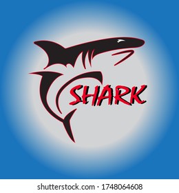 Swimming up shark logo design inspiration