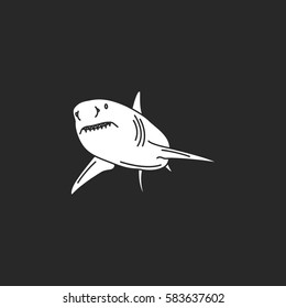 Swimming shark symbol simple silhouette icon on background