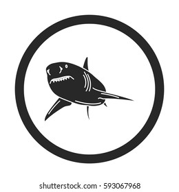 Swimming shark symbol simple silhouette icon on background