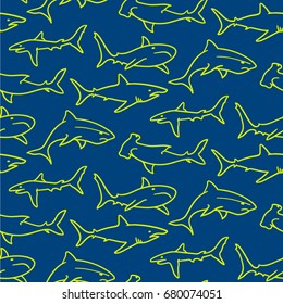 Swimming Sharks Pattern