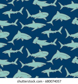 Swimming Sharks Pattern