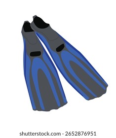 sapatos de natação. Barbatanas de mergulho.ilustração de um par de barbatanas de mergulho azuis,