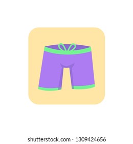 Swimming shorts. Logo of shorts. Icon of Shorts. Vector illustration. EPS 10.