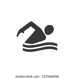 Swimming sign icon. Sea wave. Stock vector illustration isolated on white background.