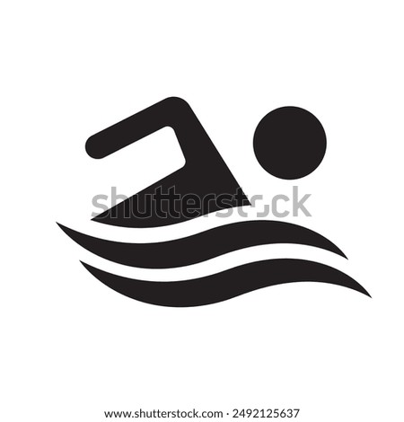 swimming sign icon vector design illustration
