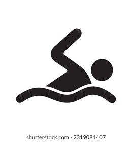 Swimming sign icon. Vector image