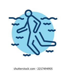 Swimming sign сolor line icon. Physiotherapy. Pictogram for web page.