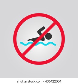 swimming sign. warning. icon