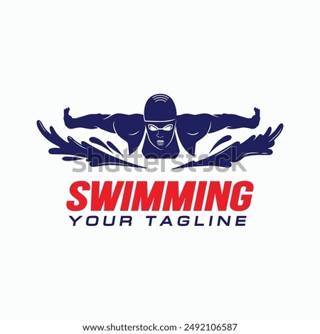 Swimming Silhouette Logo design vector