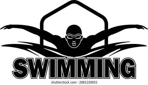 Swimming Silhouette, Man Swimming Silhouette