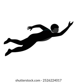 Swimming Silhouette Vector Illustration  Printable Line Art Clip art Cartoon Design